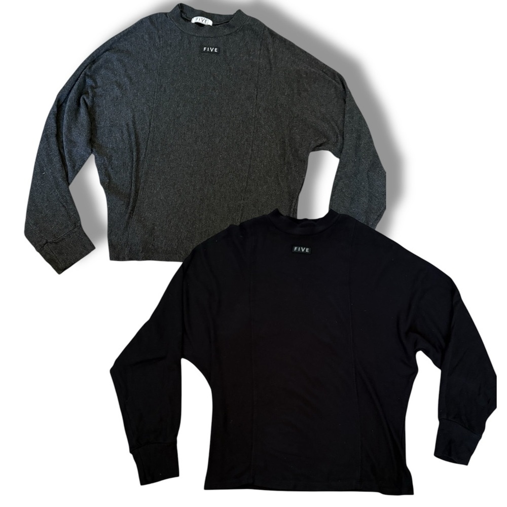 Bundle 2 Five Dancewear loose fitted pullover soft sweatshirts grey and black